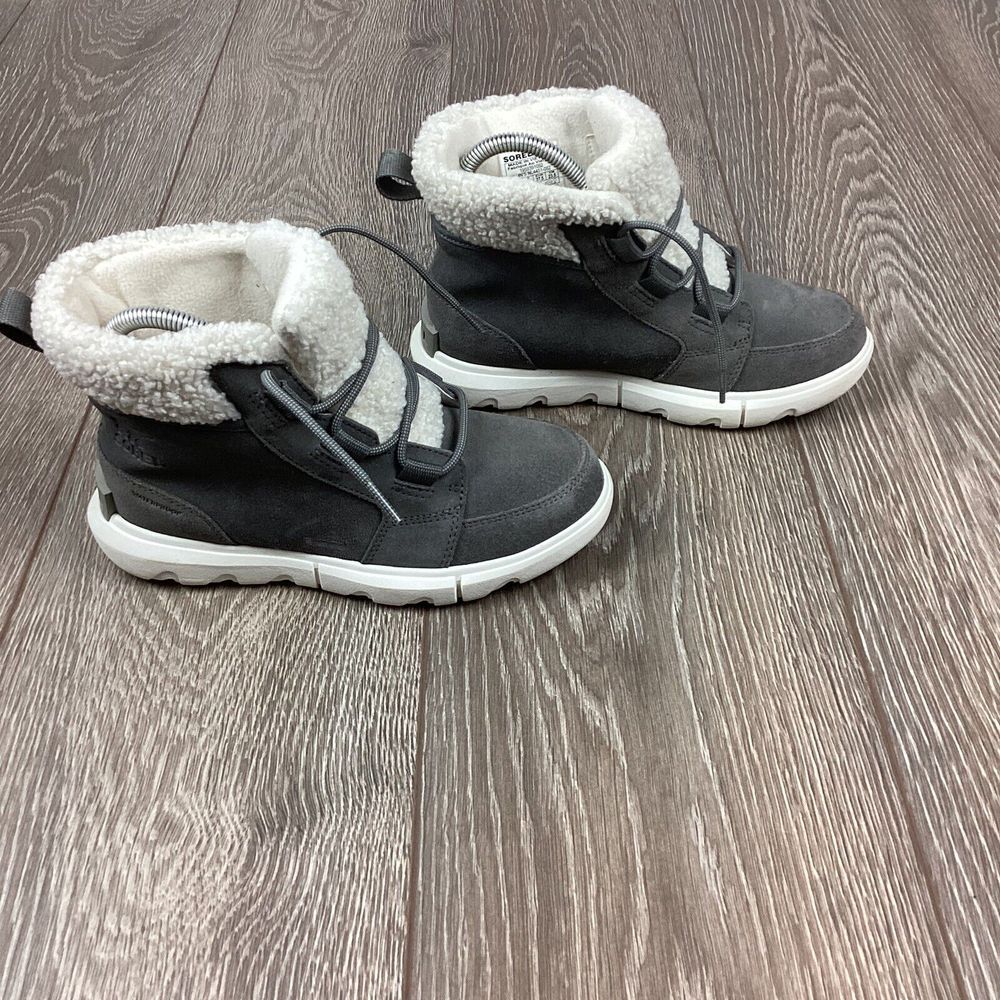 Cozy Winter Ankle Boots with Sherpa Lining Gray Suede Casual Sneaker Style